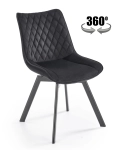 Krzesło tapicerowane obrotowe K520 velvet czarny