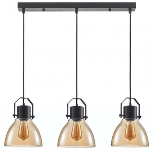 Przejdź do produktu Lampa sufitowa, wisząca DARLENA 3 bursztynowa