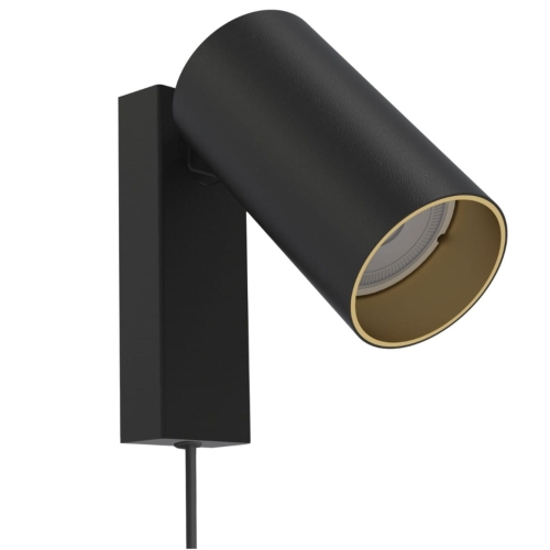 Przejdź do produktu Kinkiet MONO I czarny, złoty z przewodem