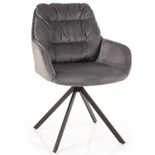 Przejdź do produktu Krzesło obrotowe tapicerowane SPELLO velvet szary