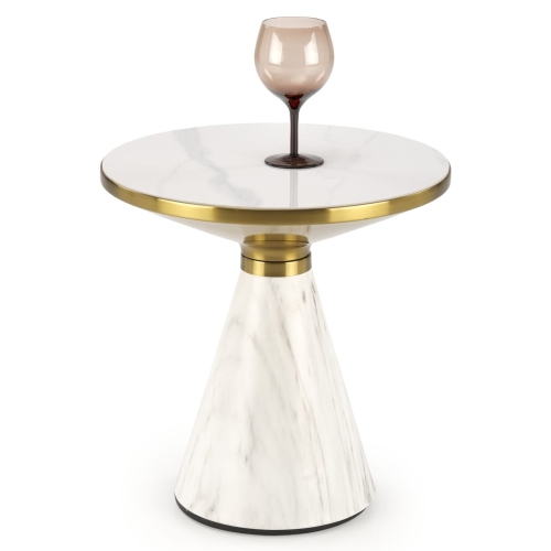 Przejdź do produktu Stolik kawowy, ława TALBI biały marmur