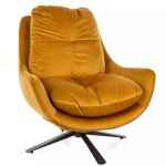 Fotel wypoczynkowy obrotowy VIVIEN velvet curry 68