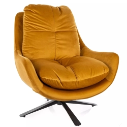 Fotel wypoczynkowy obrotowy VIVIEN velvet curry 68