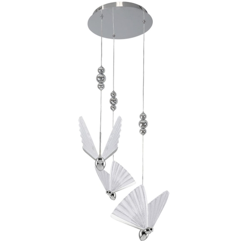 Przejdź do produktu Lampa sufitowa, wisząca Mariposa 3 srebrna