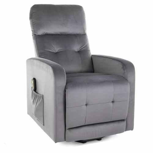 Przejdź do produktu Fotel wypoczynkowy rozkładany z pionizacją OTUS II velvet szary