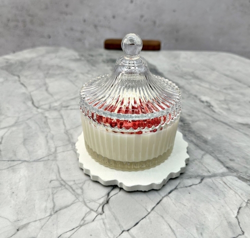 Przejdź do produktu Świeca sojowa KRYSZTAŁ PANNA COTTA&RASPBERRY 250ml