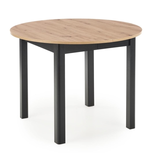Przejdź do produktu Stół  rozkładany okrągły RINGO dąb artisan, czarny 102-142 cm