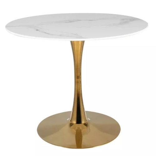 Przejdź do produktu Stół okrągły ESPERO biały marmur złoty 90 cm