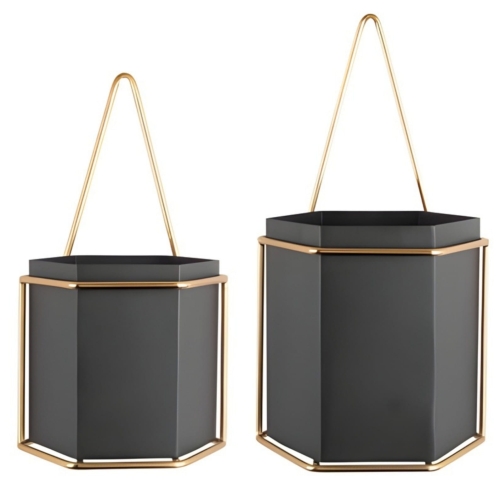 Przejdź do produktu Zestaw metalowych osłon HEXAGON czarny, stelaż złoty