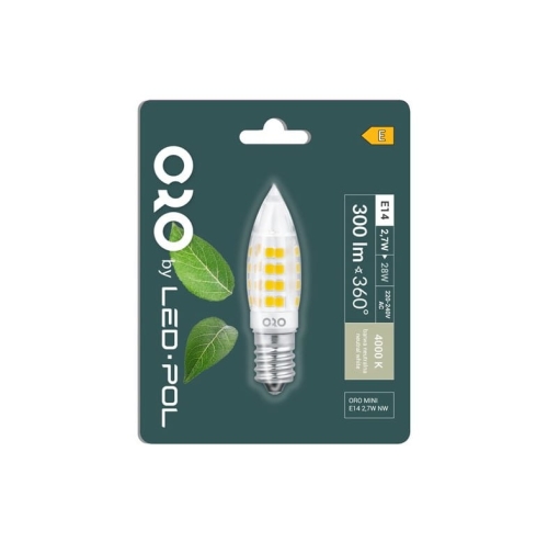 Przejdź do produktu Żarówka ORO MINI E14 2,7W 300lm, 4000K