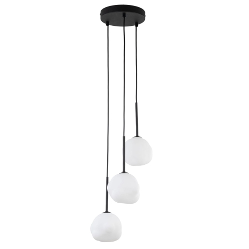 Przejdź do produktu Lampa wisząca MISTY 3 czarna, białe klosze