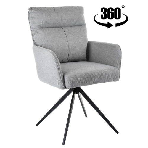 Przejdź do produktu Krzesło tapicerowane obrotowe tkanina szare 920-10