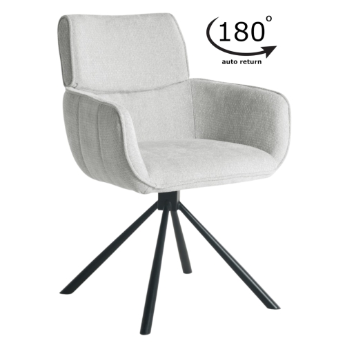 Przejdź do produktu Krzesło tapicerowane obrotowe COMO tkanina jasno szare LAP-05