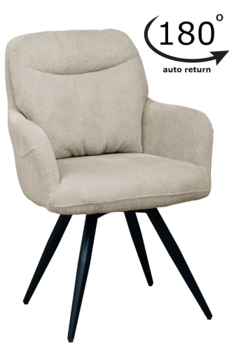 Przejdź do produktu Krzesło tapicerowane obrotowe WITO tkanina beżowe CAT-02