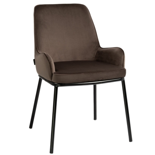 Przejdź do produktu Krzesło tapicerowane z podłokietnikami SANTO velvet brąz G-76