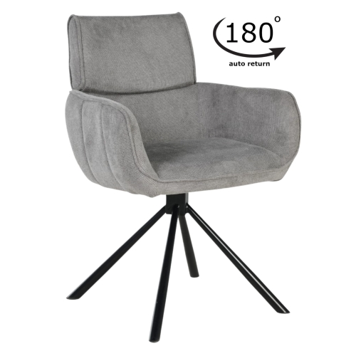 Przejdź do produktu Krzesło tapicerowane obrotowe z podłokietnikami COMO tkanina szare CAT-17