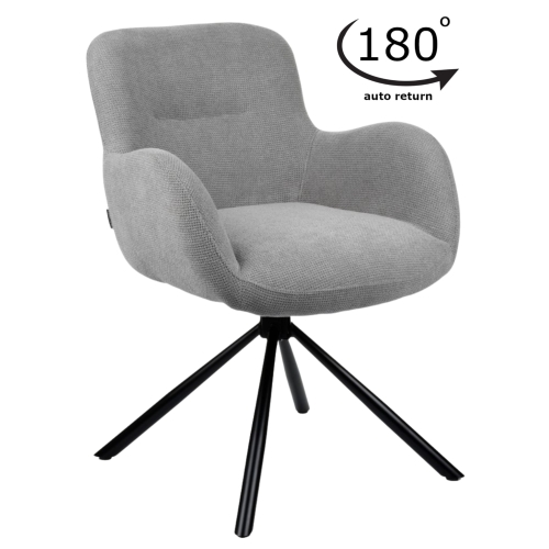 Przejdź do produktu Krzesło tapicerowane obrotowe z podłokietnikami MARKO tkanina szare CAT-16