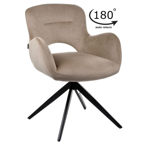 Przejdź do produktu Krzesło tapicerowane obrotowe z podłokietnikami FILO velvet beżowe G-104
