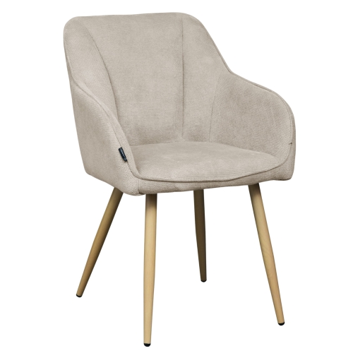 Przejdź do produktu Krzesło tapicerowane z podłokietnikami ELMO tkanina beżowe CAT-02