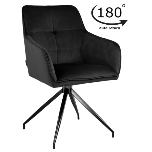 Przejdź do produktu Krzesło tapicerowane obrotowe z podłokietnikami ASTER velvet czarny G-77