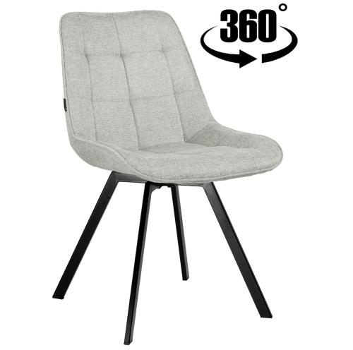 Przejdź do produktu Krzesło tapicerowane obrotowe LAPO tkanina szare 920-16