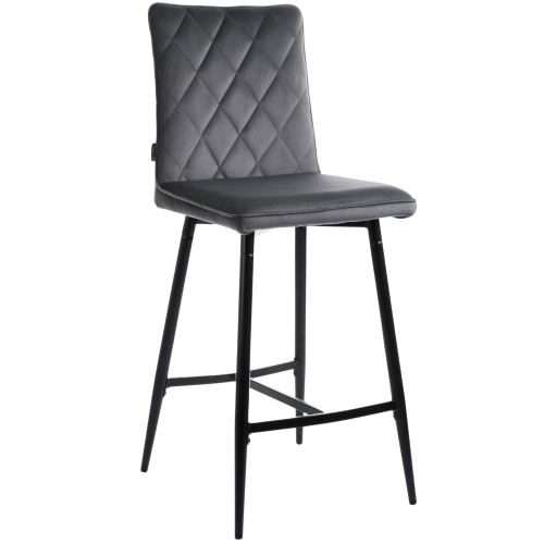 Przejdź do produktu Hoker krzesło barowe z podnóżkiem LEXI velvet szare G-12