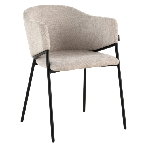 Przejdź do produktu Krzesło tapicerowane z podłokietnikami ARGOS tkanina beżowe 885-03