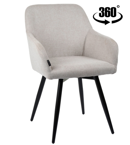 Przejdź do produktu Krzesło tapicerowane obrotowe z podłokietnikami ESMO tkanina beżowe 920-01