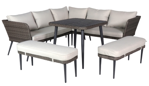 Przejdź do produktu Zestaw mebli ogrodowych PATIUM szary