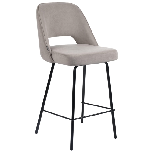 Przejdź do produktu Hoker krzesło barowe z podnóżkiem FERO velvet beżowe M-38