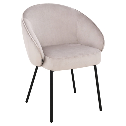 Przejdź do produktu Krzesło tapicerowane kubełkowe OTILO velvet beżowe G-09