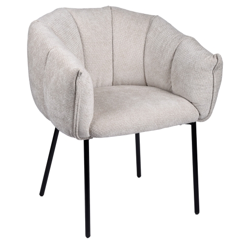 Przejdź do produktu Krzesło tapicerowane z podłokietnikami LIVIO tkanina jasnobeżowe LAP-03