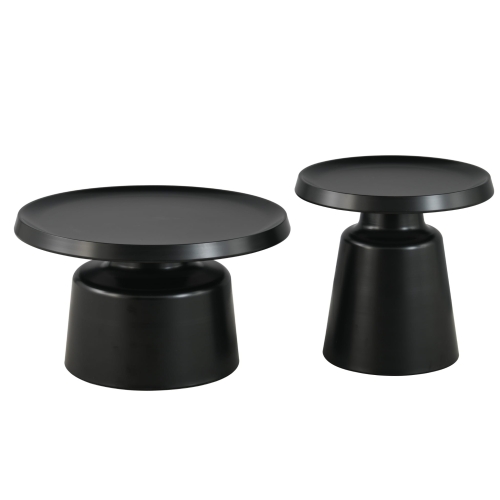 Przejdź do produktu Zestaw stolików kawowych okrągłych LEMOS metalowych czarnych