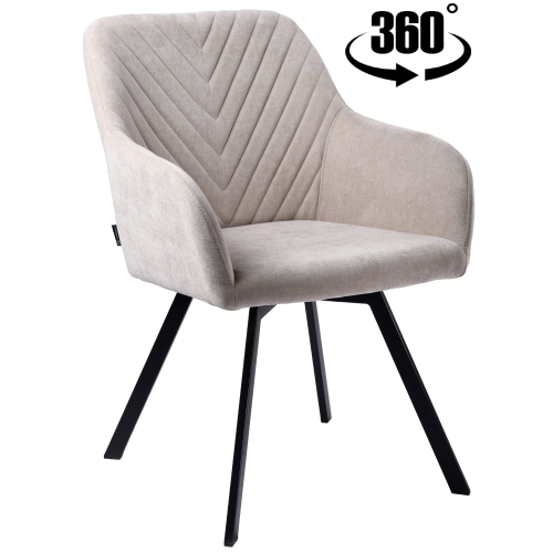 Przejdź do produktu Krzesło tapicerowane obrotowe PANKO 2 tkanina jasnobeżowe M-31