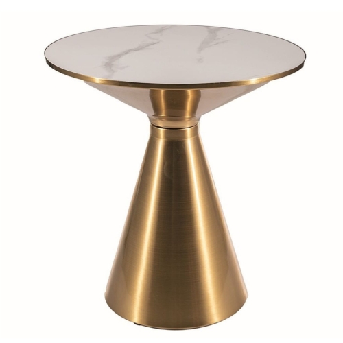 Przejdź do produktu Stolik kawowy ława ARIES biały blat, złoty