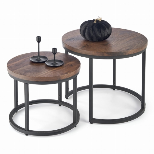 Przejdź do produktu Stolik kawowy, ława OREO orzech zestaw 2 sztuk