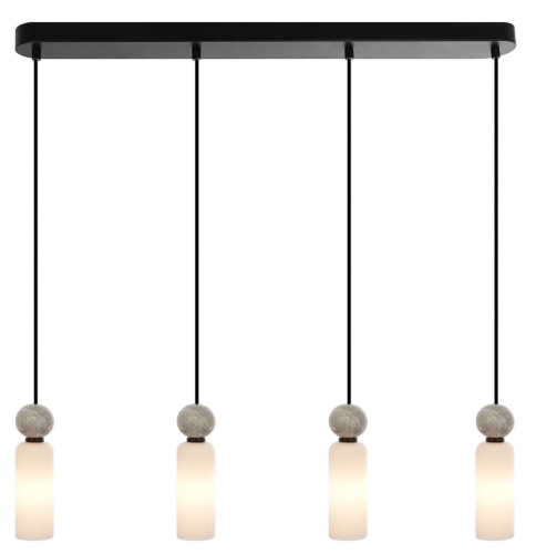 Przejdź do produktu Lampa sufitowa, wisząca SANTOS 4 biała, opalowa