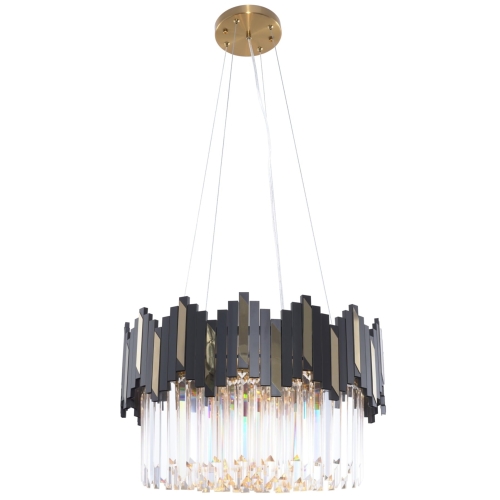 Przejdź do produktu Lampa sufitowa wisząca ROTTA żyrandol szklany czarna złota