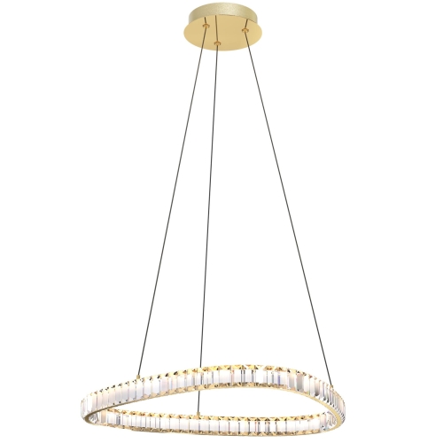 Przejdź do produktu Lampa sufitowa wisząca LED ATHESA kryształowa złota