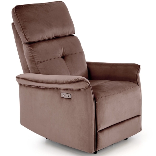 Przejdź do produktu Fotel wypoczynkowy rozkładany SEMIR velvet mokka