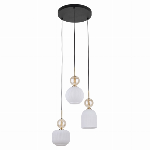 Przejdź do produktu Lampa sufitowa, wisząca SOPHIA COGNAC 3 biała