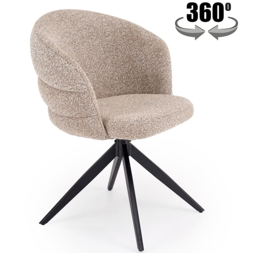 Przejdź do produktu Krzesło tapicerowane obrotowe kubełkowe K604 tkanina beżowe