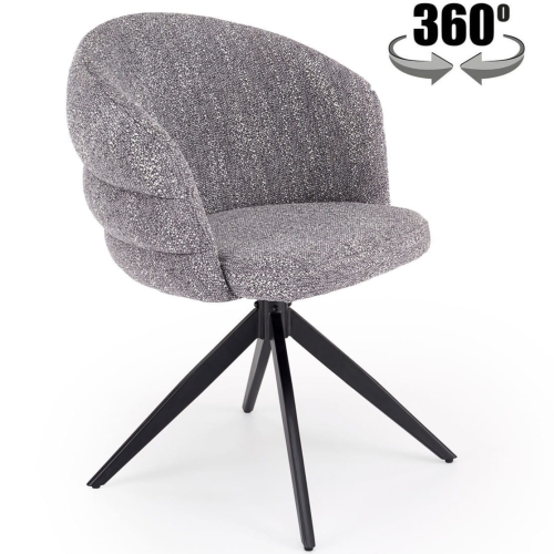 Przejdź do produktu Krzesło tapicerowane obrotowe kubełkowe K604 tkanina szare