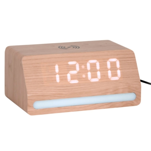 Przejdź do produktu Budzik LED z ładowarką RETRO drewniany