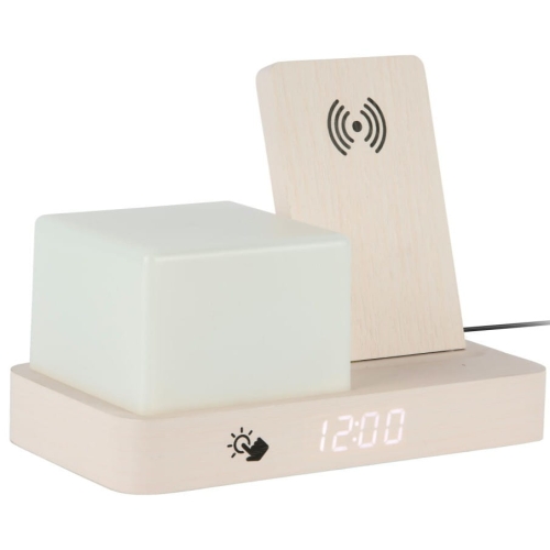 Przejdź do produktu Budzik z ładowarką i lampką RETRO biały