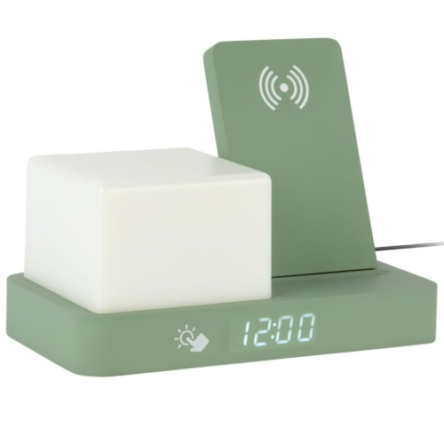 Przejdź do produktu Budzik z ładowarką i lampką RETRO zielony