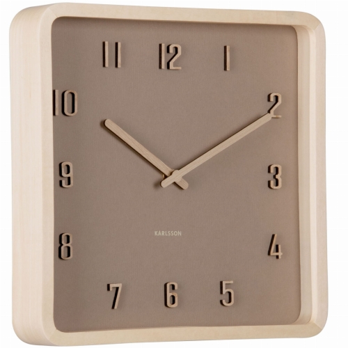 Przejdź do produktu Zegar ścienny NERVADURA KWADRAT drewniany beżowy
