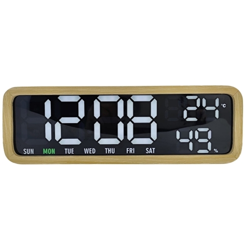 Przejdź do produktu Budzik z termometrem MADERA drewniany biały