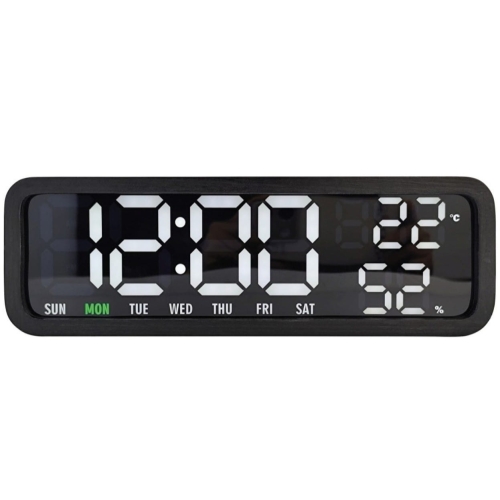 Przejdź do produktu Budzik z termometrem MADERA drewniany czarny