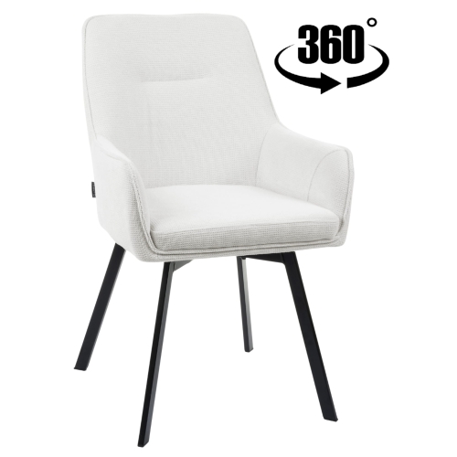 Przejdź do produktu Krzesło tapicerowane obrotowe z podłokietnikami SWEN tkanina ecru CAT-01